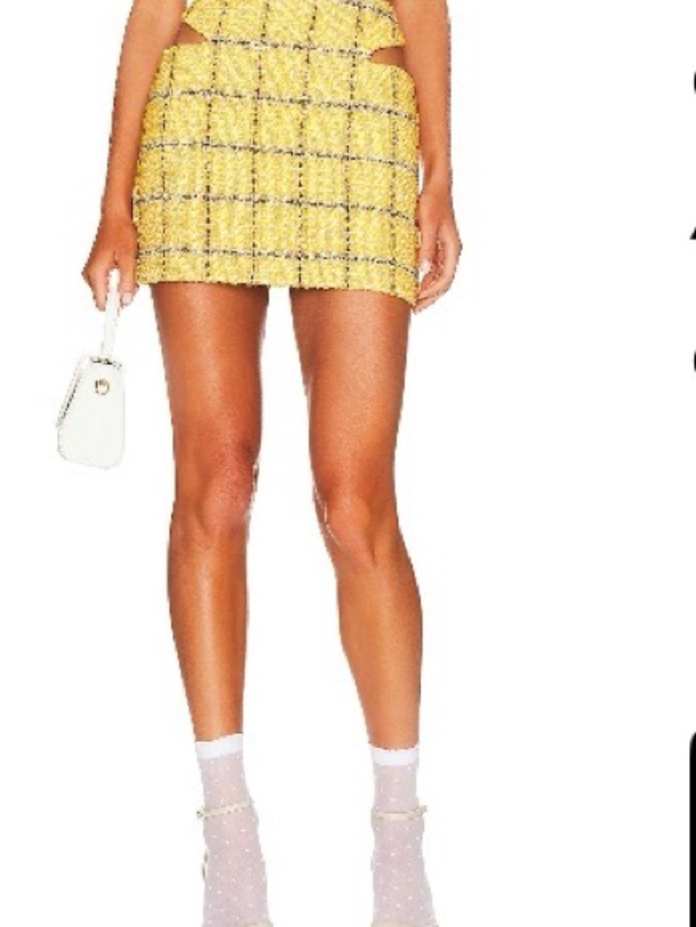ASSIGNMENT Tweed Yellow Cut out skirt